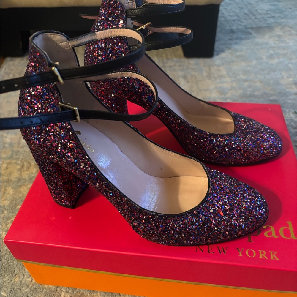 Kate Spade Baneera Glittery Purple Pumps 7.5M